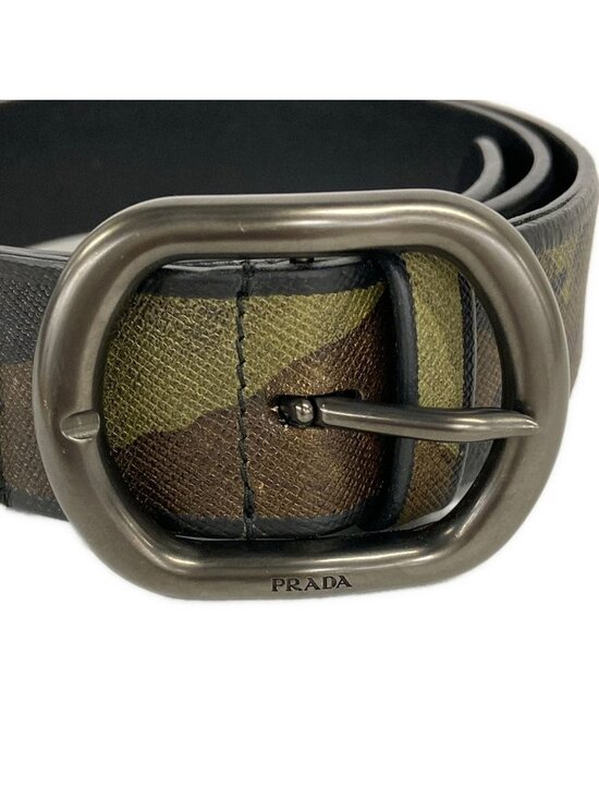 Prada Belt 34 85 Khaki Brown Multi Leather main image 6